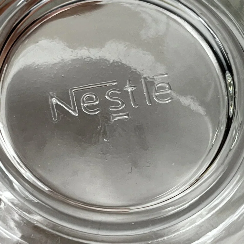Nestle Nescafe World GLOBE Etched Clear Glass Coffee Mug Cup Advertising Tea Cup